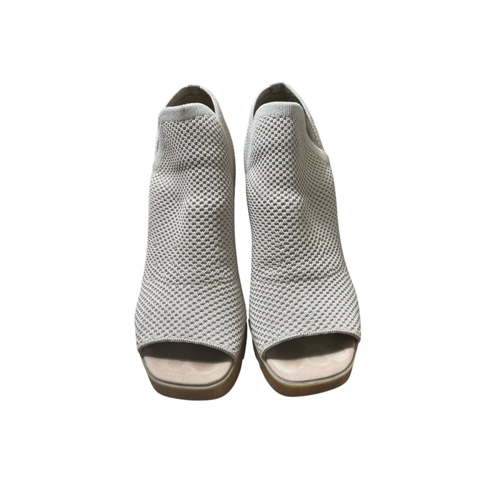 Eileen Fisher Tan Knit Peep Toe Bootie Sz 10